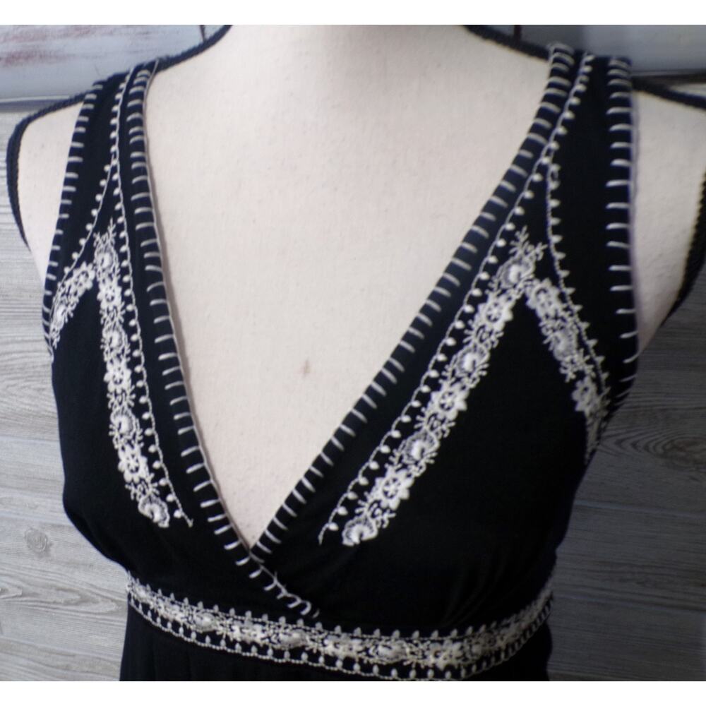 Y2k Wet Seal Babydoll top L Black White embroidery Coquette Whimsigoth fairygoth - Picture 8 of 13